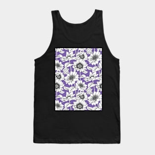 Sunflowers Line Art Pattern Tank Top